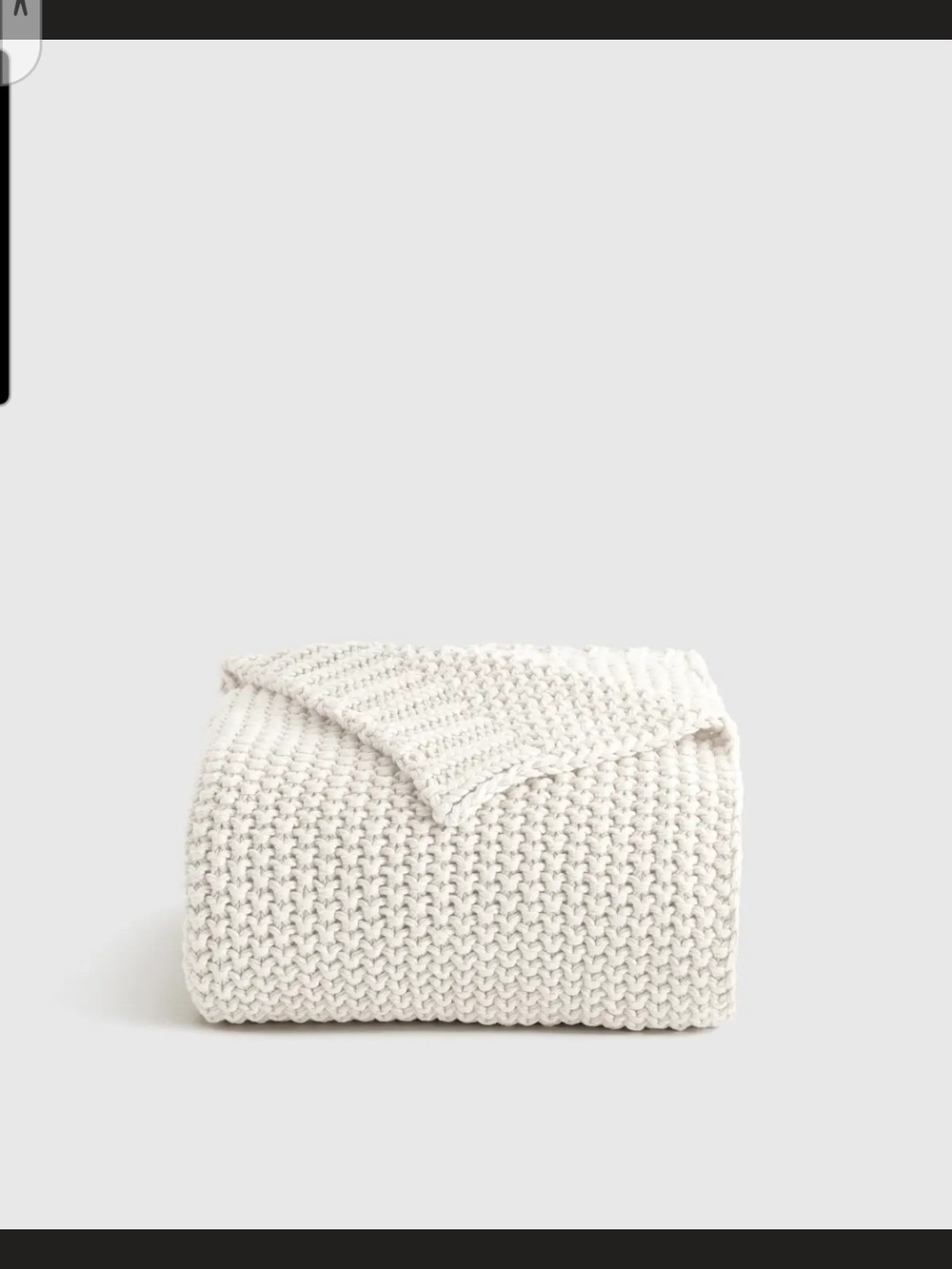 Quince Ivory Chunky Knit Throw Blanket, NWT
